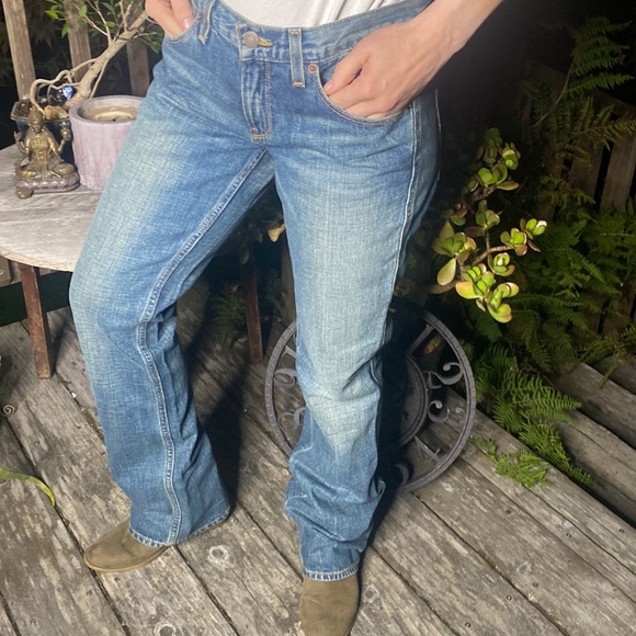 Ralph Lauren 🏇dungarees flare w/ embroidery 🧵on back pockets size 28 - Picture 9 of 10